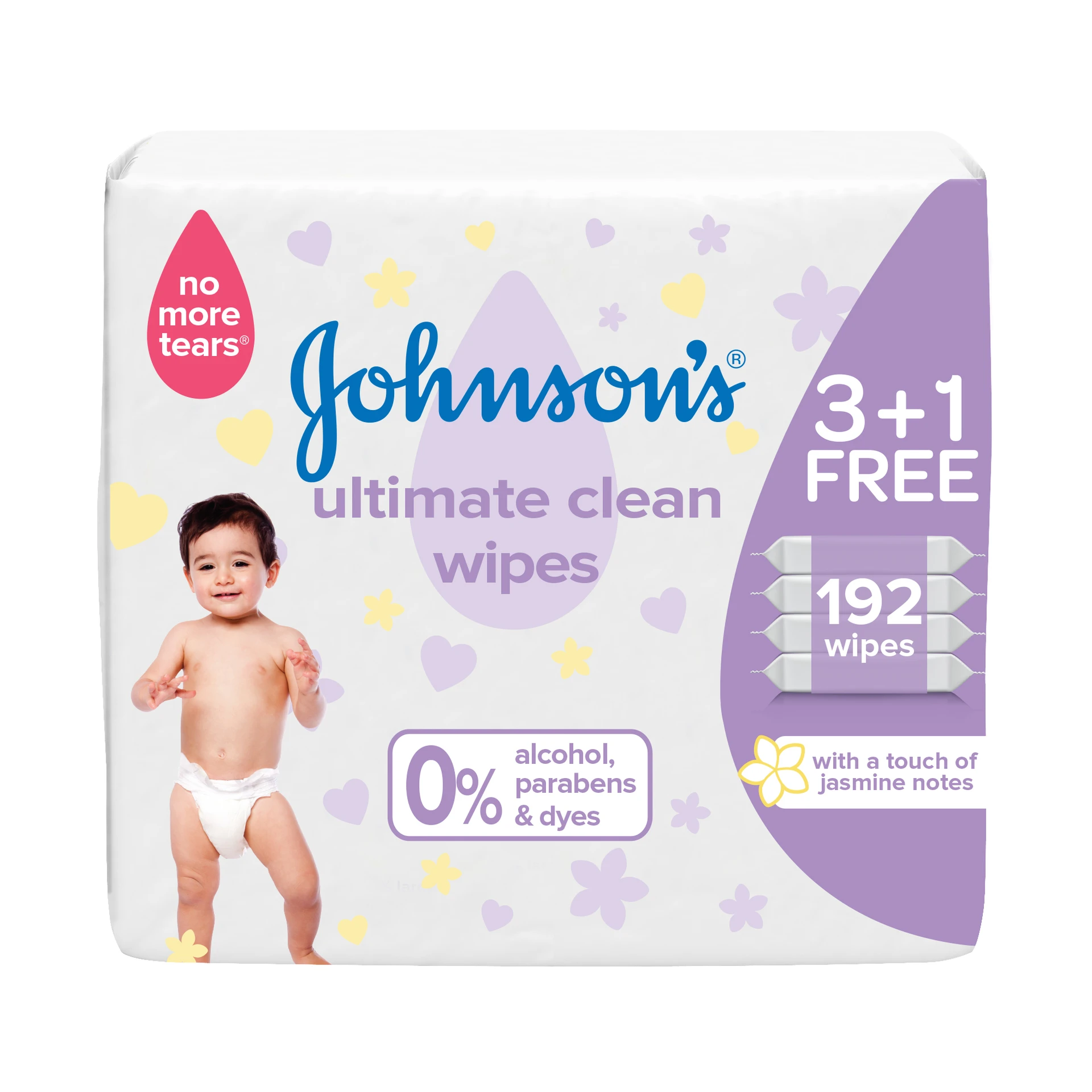 Johnson'S Baby Wipes Ultimate Clean 48 Sheets 3+1 Free